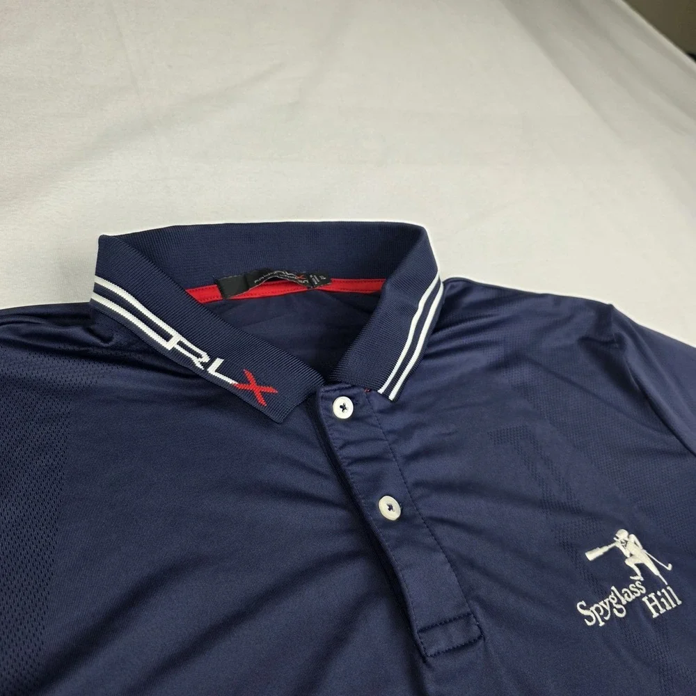 RLX Ralph Lauren Polo Shirt Mens XL Blue Gray Spyglass Hill Golf Performance